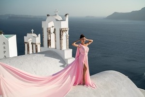 Long Flying Dress | Flying Dress for Photoshoot| order Long Train Dress | Photoshoot Dress | Flowy Dress | Satin Dress | Santorini Flying Dress